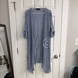 Source Unknown Women's Light Blue Kimono with Swirl Detail